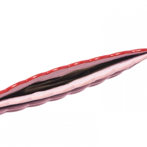 Kate Spade Coral and Pink Morris Lane Leather Card Holder with Scalloped Edge - Picture 2 of 8